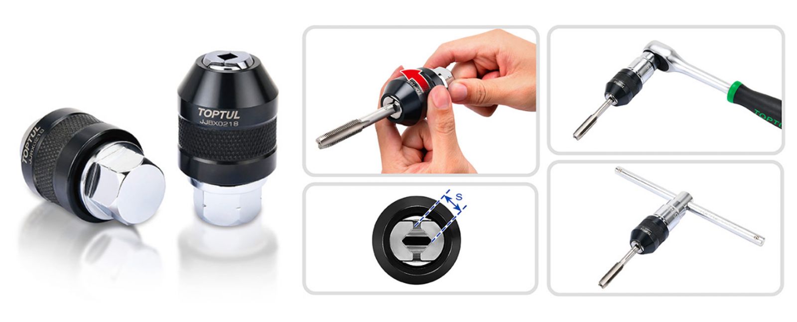 Đầu Tuýp Vặn Taro Điều Chỉnh TOPTUL JJBX0218