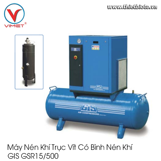 Máy Nén Khí Trục Vít Có Bình Nén Khí  Gis GSR15/500