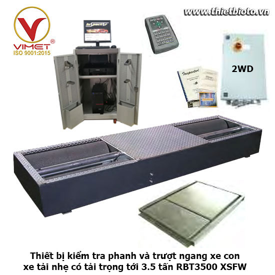 Thiết bị kiểm tra phanh và trượt ngang xe con, xe tải nhẹ có tải trọng tới 3.5 tấn RBT3500 XS FW